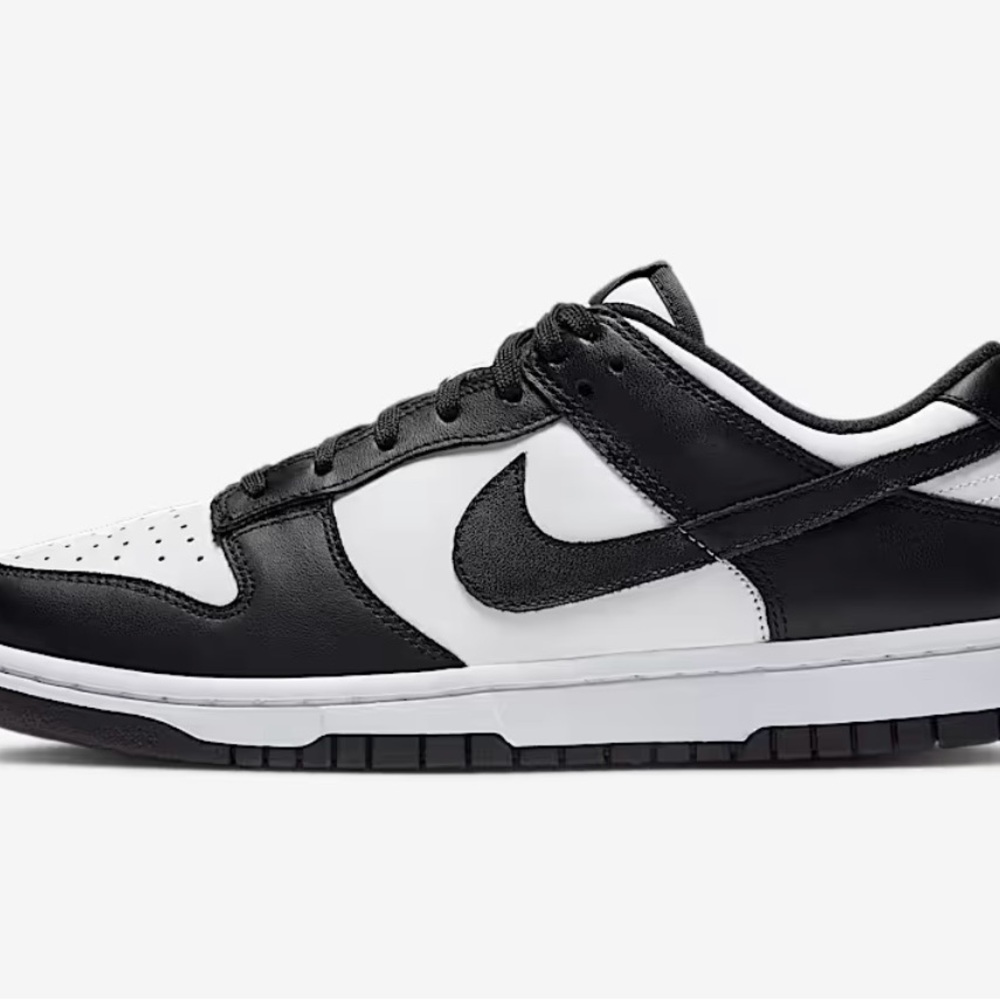 Nike Black and White Dunk Low Athletic Shoes